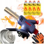 Palnik Gazowy Niebieski TORCH Z Osłonką 4x Kartusz Alpen Rękawice Gratis