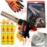 Palnik Gazowy Markowy Torch Multi Purpose 6x Kartusz Tiross Rękawice Gratis
