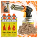 Palnik Gazowy Tiross TS707 Piezo + 6x Gaz Tiross + 20 szt Ekopodpałka