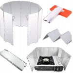 OSŁONA PRZECIWWIATROWA DO KUCHENKI PALNIKA PODRÓŻNA ALUMINIUM SKŁADANA 24CM
