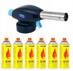 PALNIK GAZOWY PIEZOZAPALARKA NIEBIESKI FLAME GUN 915 + 6x GAZ TIROSS 400 ml - obrazek 9