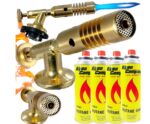 MOSIĘŻNY PALNIK RICAS SPAWALNICZY GAZOWY+4x KARTUSZ GAZ ALPEN CAMPING 400ml