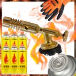 Palnik Gazowy Piezo Mosiężny Ricas 6x Kartusz Gaz Tiross Rękawice Gratis - obrazek 2