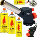 YATO PALNIK GAZOWY PIEZO 360° ZŁĄCZE EN417 + 4 KARTUSZE GAZOWE 400ML ZESTAW
