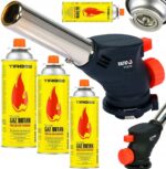 YATO PALNIK GAZOWY PIEZO 360° ZŁĄCZE EN417 + 4 KARTUSZE GAZOWE 400ML ZESTAW