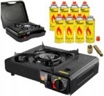 1x Kuchenka Turystyczna Wielozadaniowa 2w1 + Walizka + 8x Gaz Alpen Camping