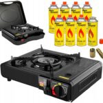 1x Kuchenka Turystyczna Wielozadaniowa 2w1 + Walizka + 8x Gaz Alpen Camping